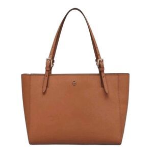 TORY BURCH York Brown Saffiano Leather Tote